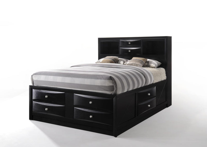 Hillary Full Platform Storage Bed - Black