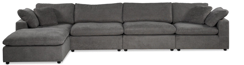 Millhaven 5-Piece Modular Sectional with Ottoman - Grey