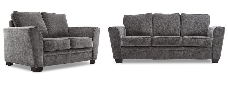 Roslin Sofa and Loveseat - Charcoal