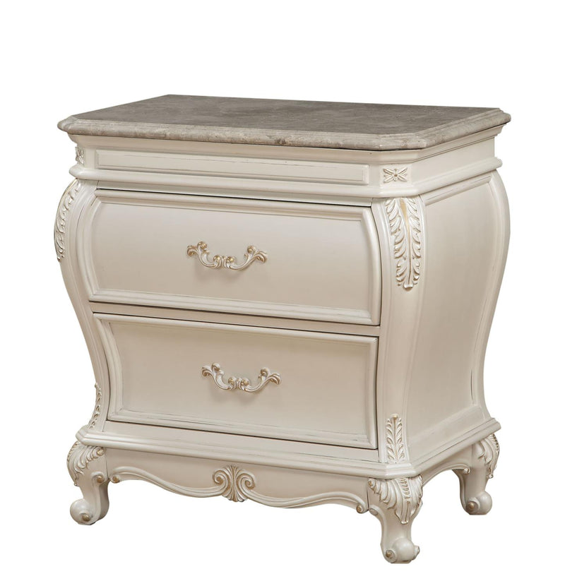 Dauphine Night Table - Pearl White