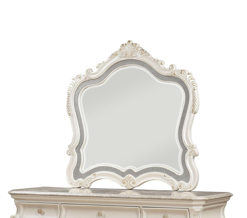 Dauphine Mirror - Pearl White