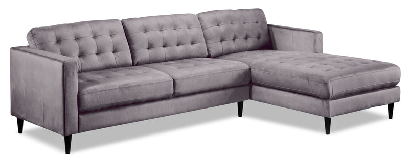 Seymour 2-Piece Sectional with Right-Facing Chaise - Light Grey