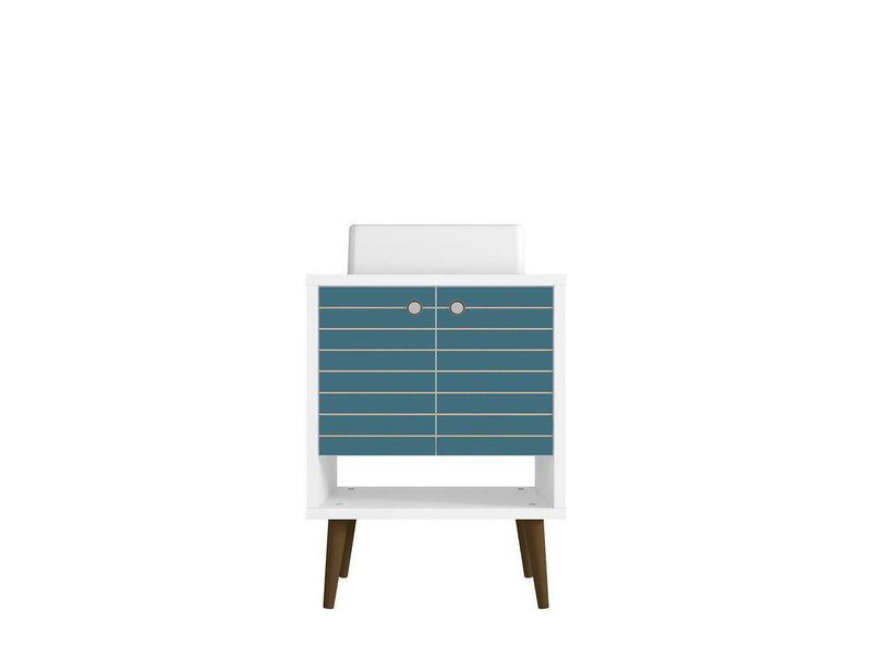 Lekedi 24" Bathroom Vanity Sink - White/Aqua Blue