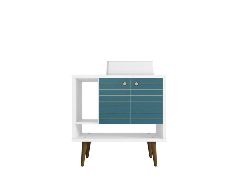 Lekedi 31.5" Bathroom Vanity Sink - White/Aqua Blue