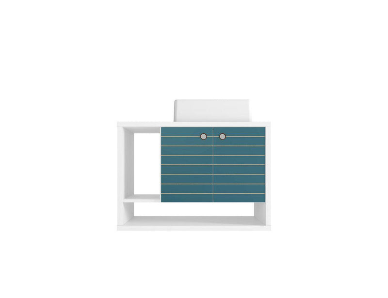 Lekedi 31.5" Floating Bathroom Vanity Sink - White/Aqua Blue