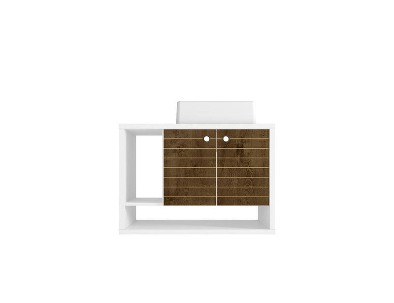 Lekedi 31.5" Floating Bathroom Vanity Sink - White/Rustic Brown