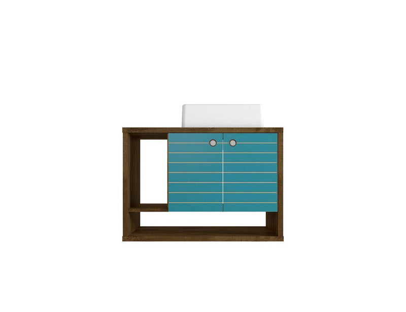 Rustic Brown,Aqua Blue