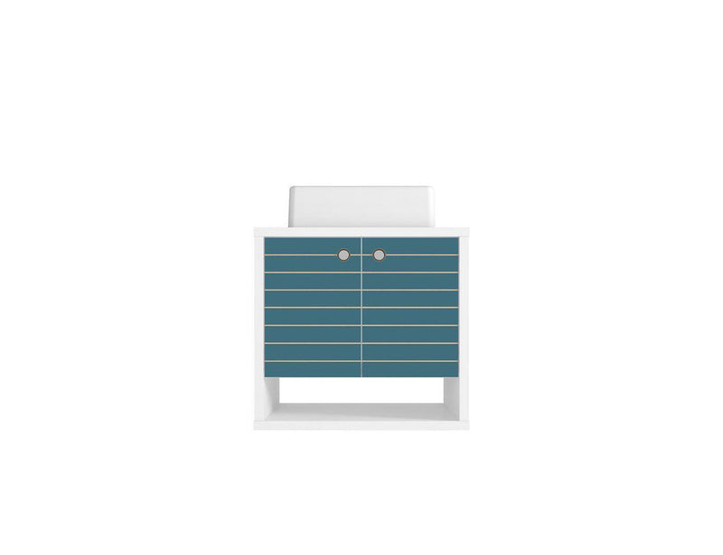 Lekedi 24" Floating Bathroom Vanity Sink - White/Aqua Blue