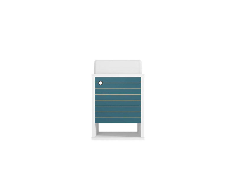 Lekedi 18" Floating Bathroom Vanity Sink - White/Aqua Blue