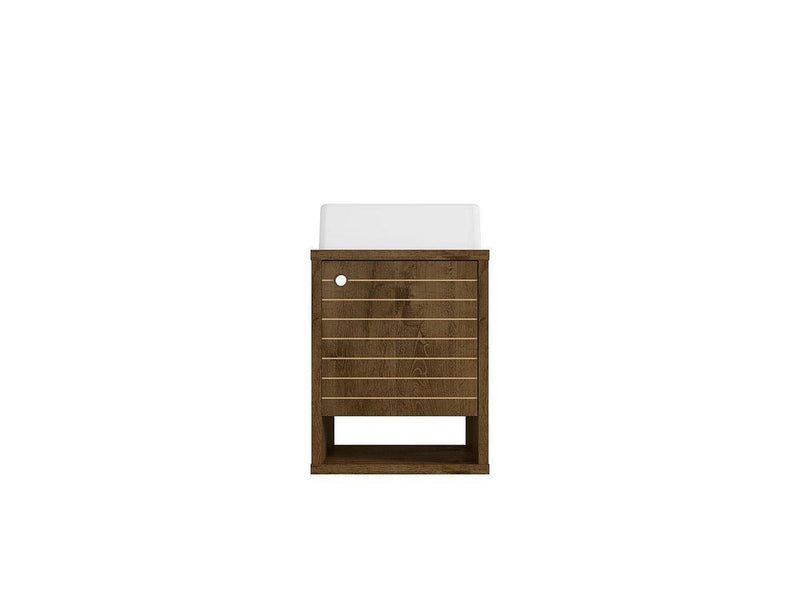 Lekedi 18" Floating Bathroom Vanity Sink - Rustic Brown