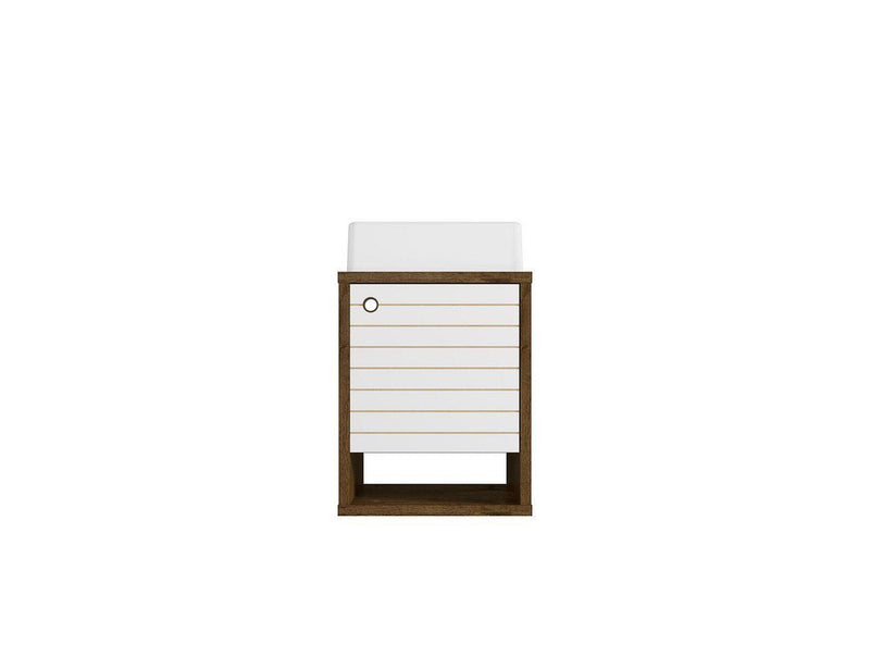 Lekedi 18" Floating Bathroom Vanity Sink - Rustic Brown/White