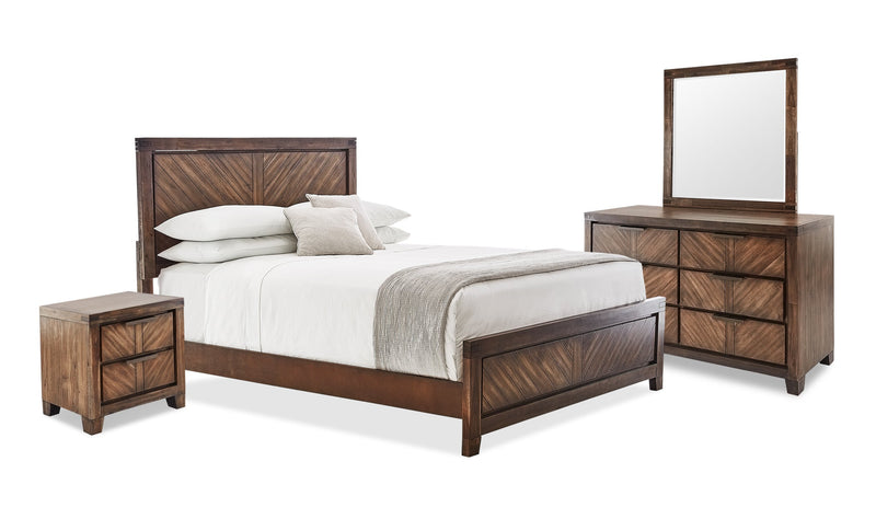 Holloway 6-Piece King Bedroom Set - Brown Cherry