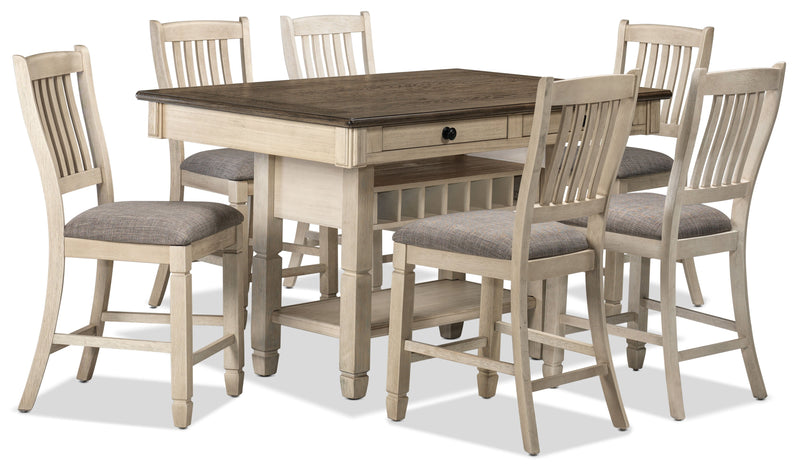 Calgie 7-Piece Counter-Height Dining Set - Antique White