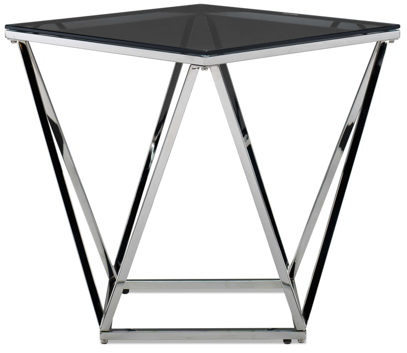 Kieran End Table - Silver/Black