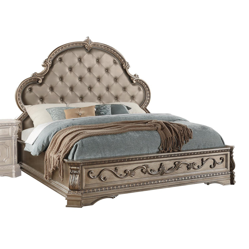 May King Bed - Antique Champagne
