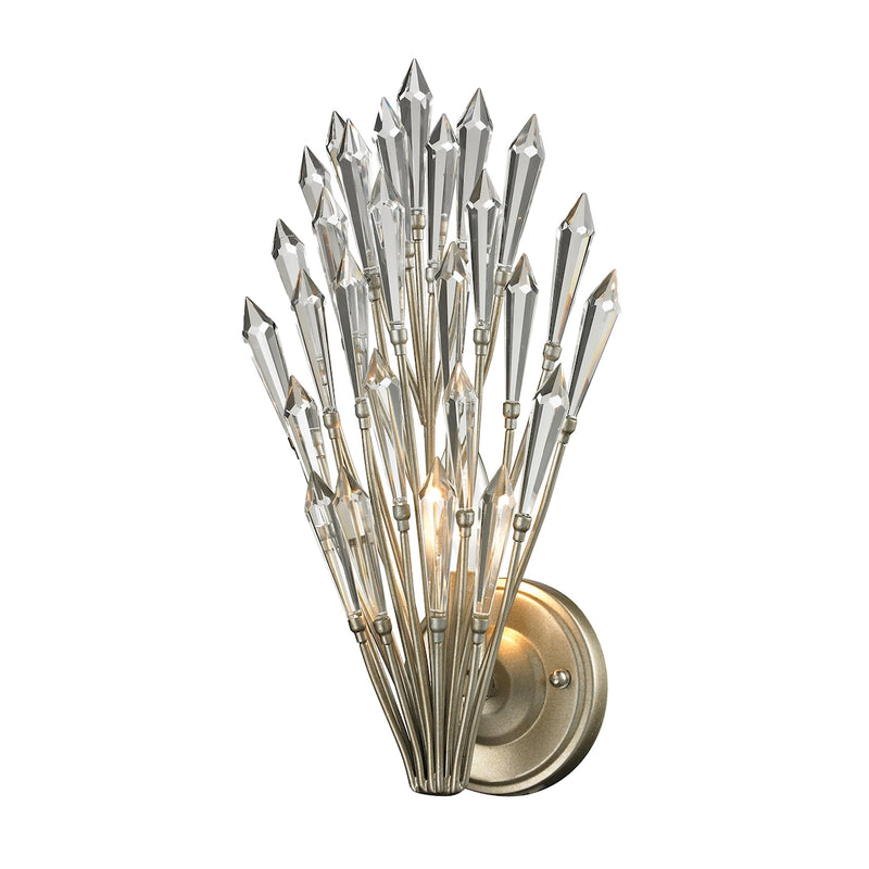 Acuna 1 Light Sconce - Aged Silver/Clear Glass