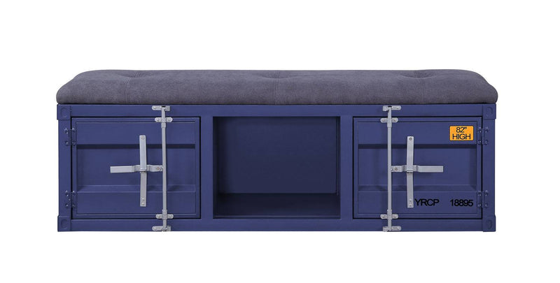 Konto Industrial Storage Bench - Blue/Grey