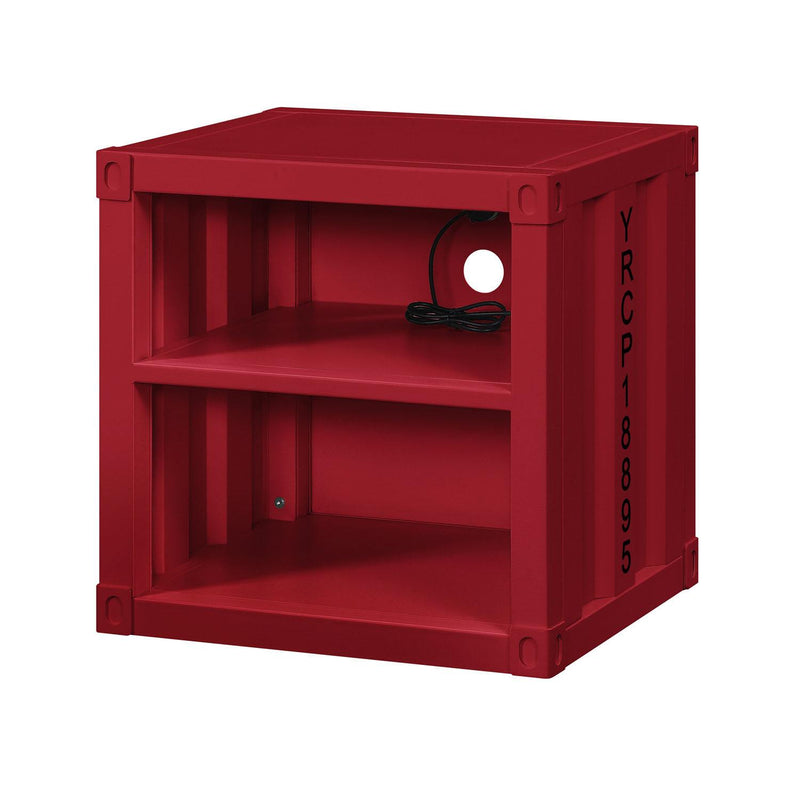 Konto Industrial Nightstand - Red