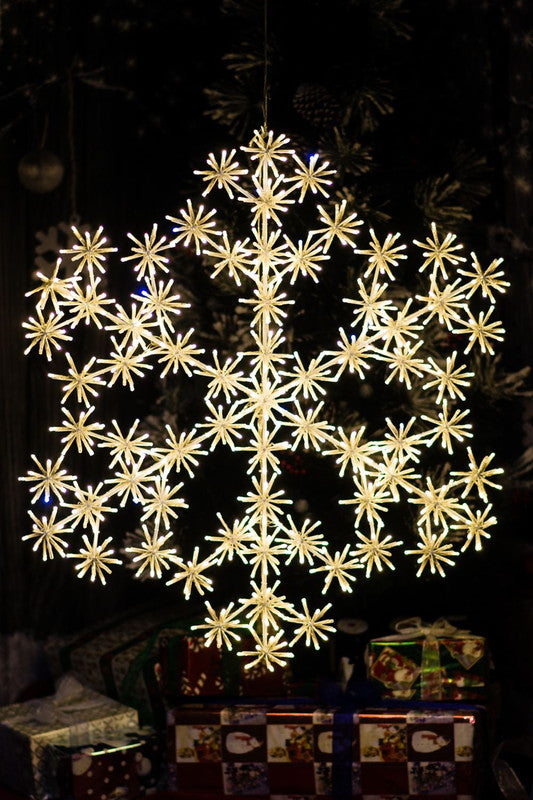 Holiday Glam 34"/ 804 Lights Snowflake - Warm White LED