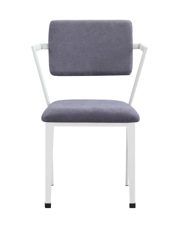 Grey Fabric, White