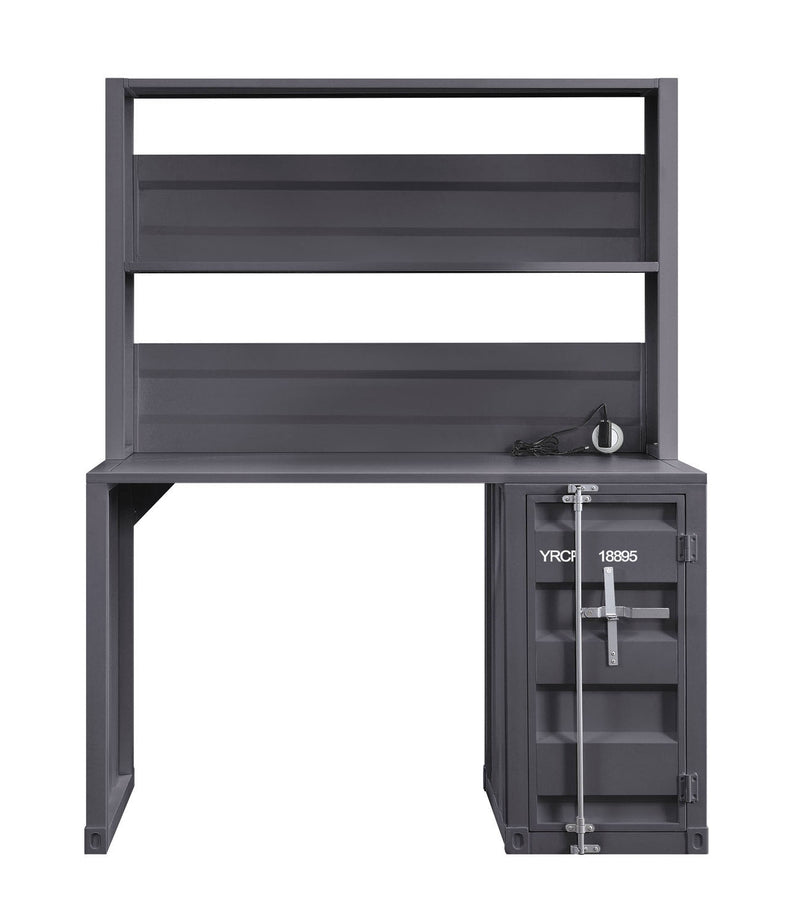 Konto Industrial Desk and Hutch - Gunmetal Grey