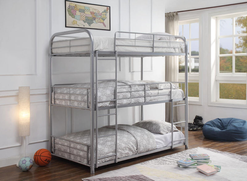 Tripley I - Twin Bunk Bed - Silver