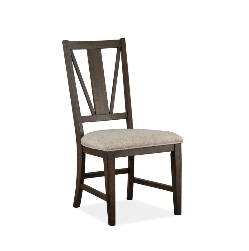 Wanita Dining Side Chair with Upholstered Seat - Brown