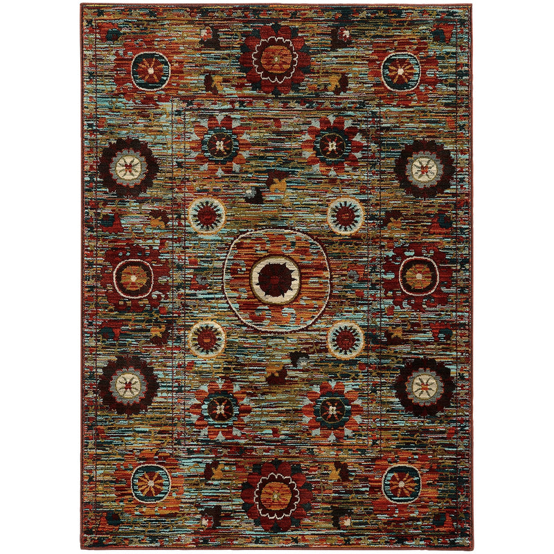 Tempe Distressed Floral Area Rug (7'10" x 10'10")