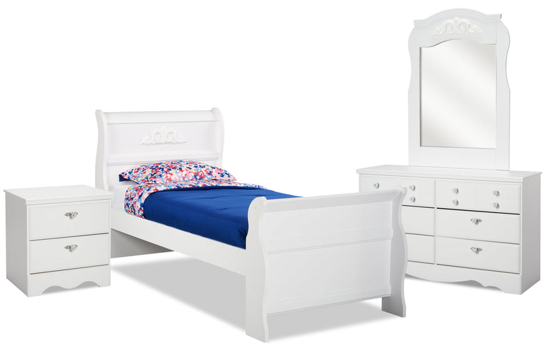 Eastleigh 6-Piece Twin Sleigh Bed Package