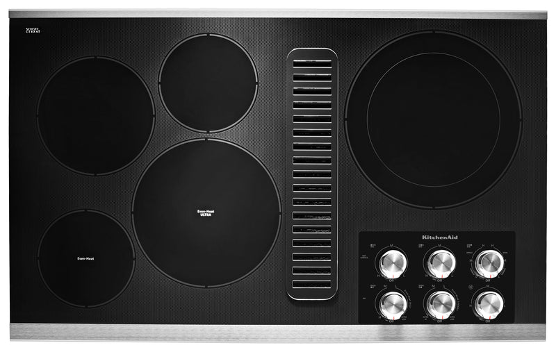 KitchenAid Stainless Steel 36" Electric Downdraft Cooktop - KCED606GSS