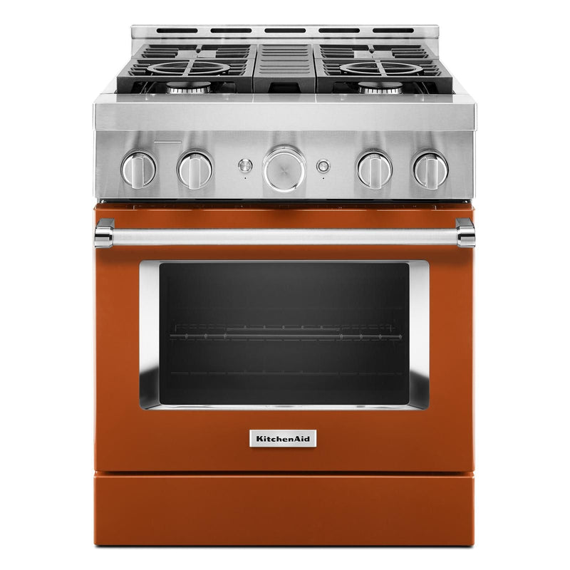 KitchenAid Scorched Orange Smart Freestanding Commercial Gas Range (4.1 Cu. Ft.) - KFGC500JSC