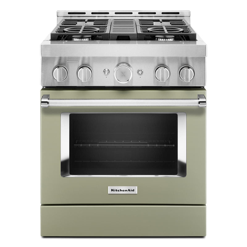 KitchenAid Matte Avocado Smart Freestanding Commercial Gas Range (4.1 Cu. Ft.) - KFGC500JAV