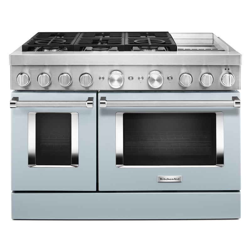 KitchenAid Misty Blue Smart Dual Fuel Freestanding Range (6.3 Cu. Ft.) - KFDC558JMB