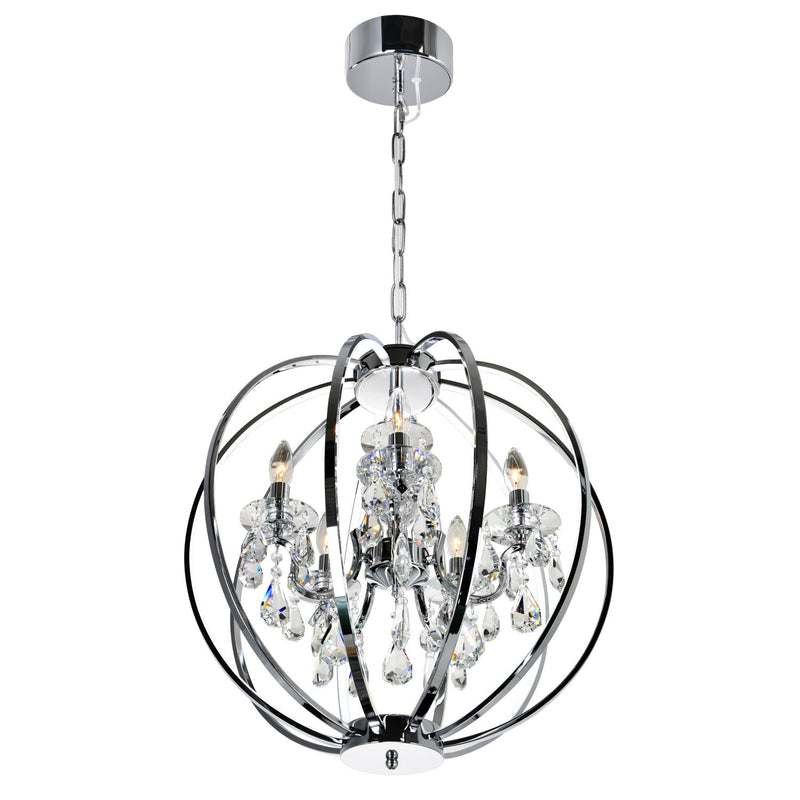 Abia 5 Light Chandelier - Chrome