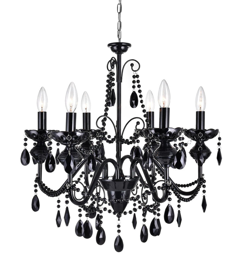 Keen 6 Light Chandelier - Black