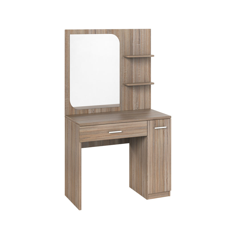 Kobuleti 36" Vanity with Mirror with Shelves - Driftwood