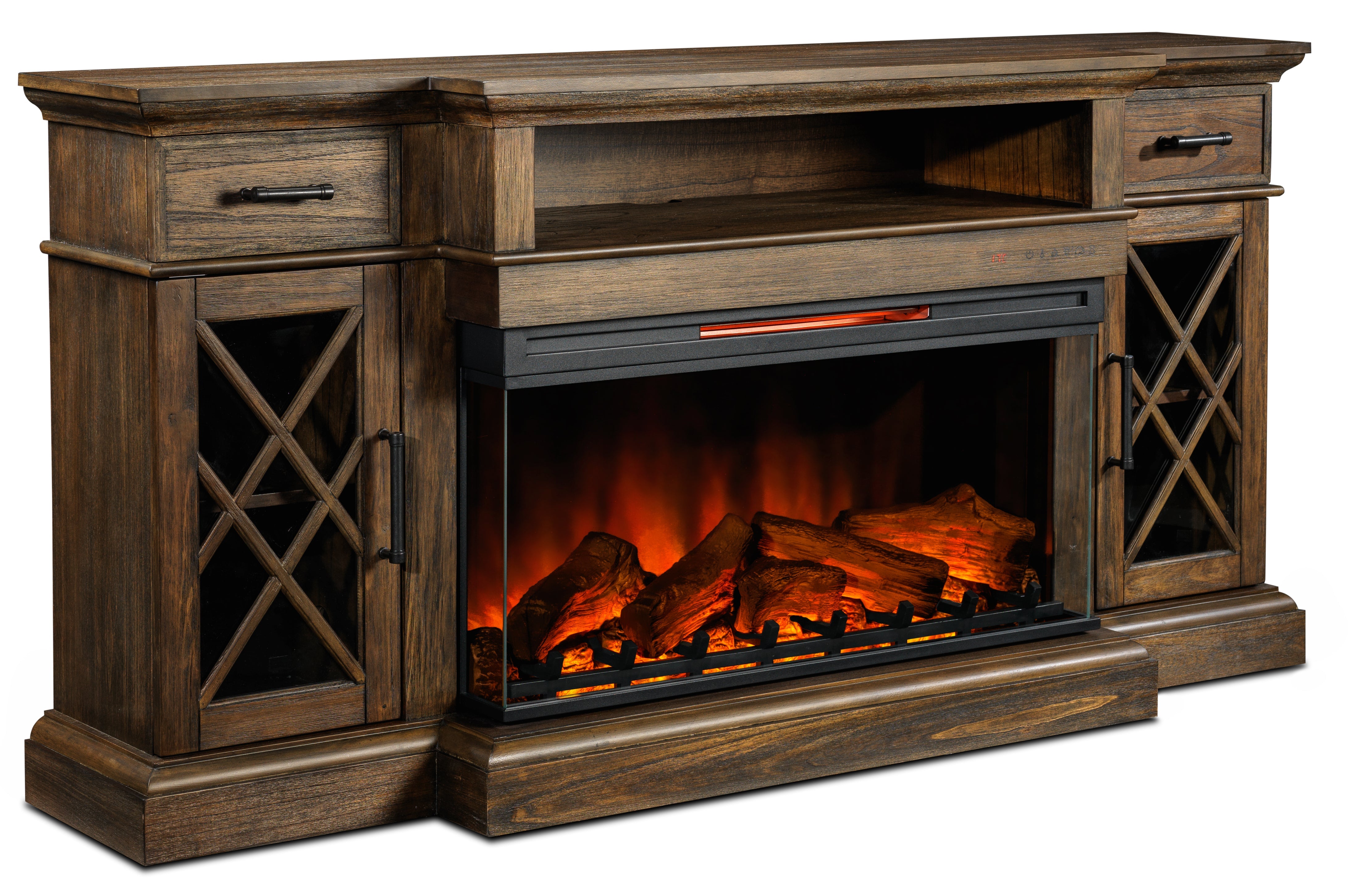 Ajiz Fireplace TV Stand Brown Furniture