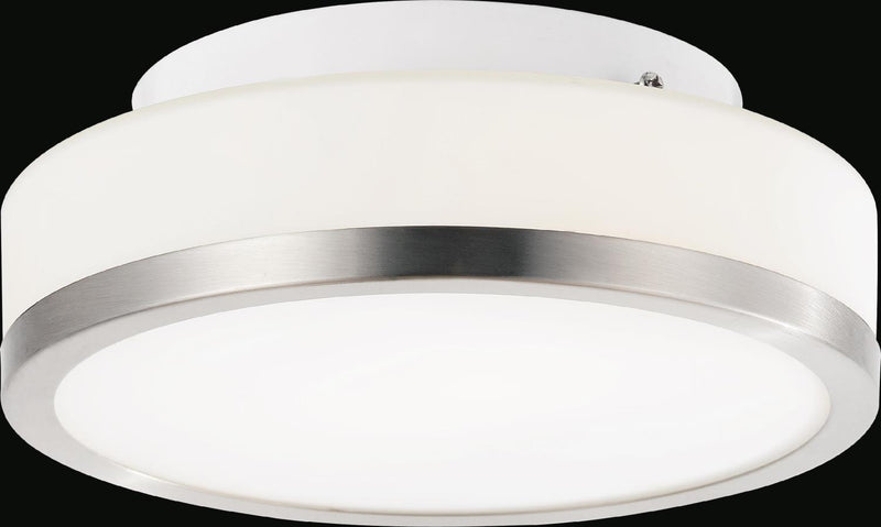 Frosted 1 Light Flush Mount - Satin Nickel