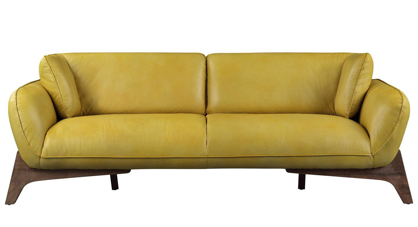 Barbon Leather Sofa Mustard Yellow Furniture