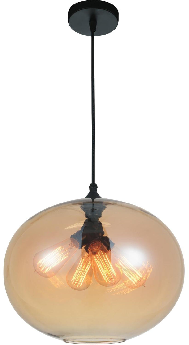 Glass 4 Light Pendant Light - Amber