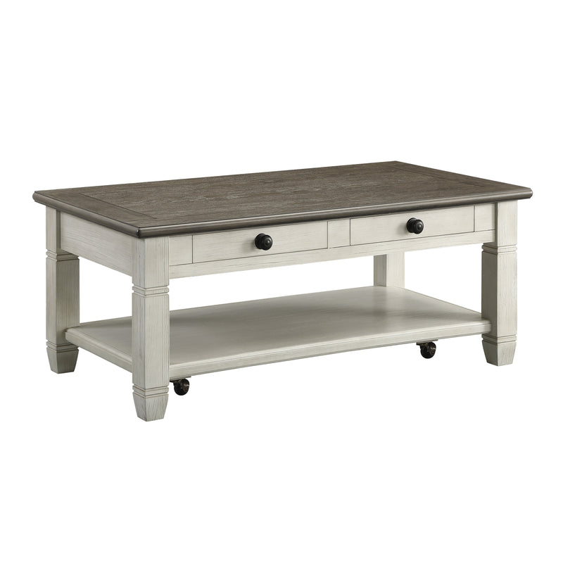 Danelaw Coffee Table - Antique White/Brown