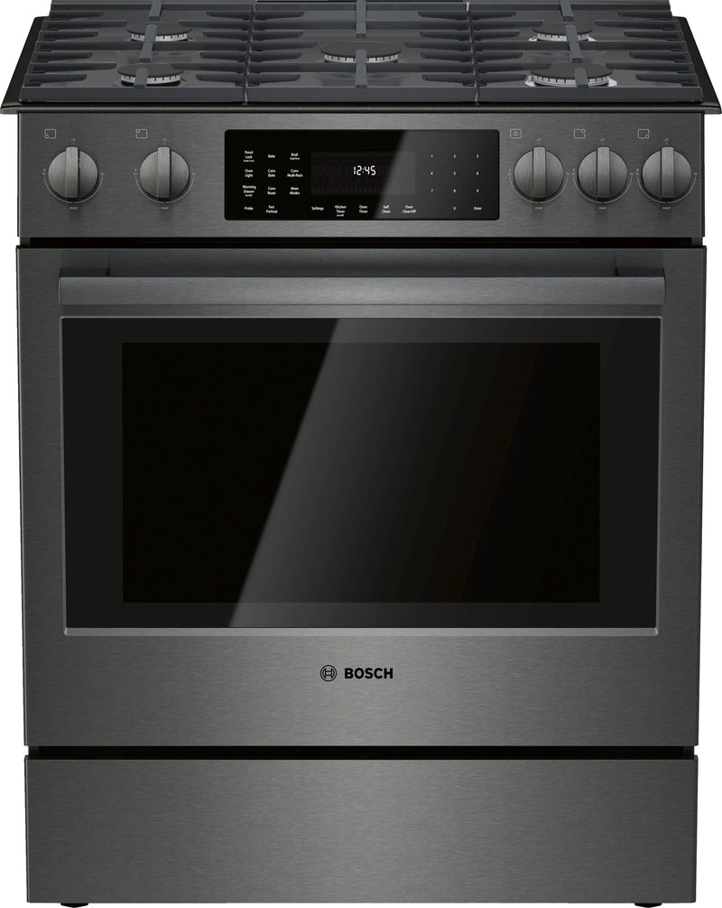 Bosch 30" Black Stainless Steel Full Gas Slide-In Range - HGI8046UC