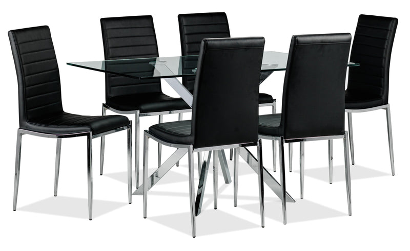 Ithaca 7-Piece Dinette Set - Black