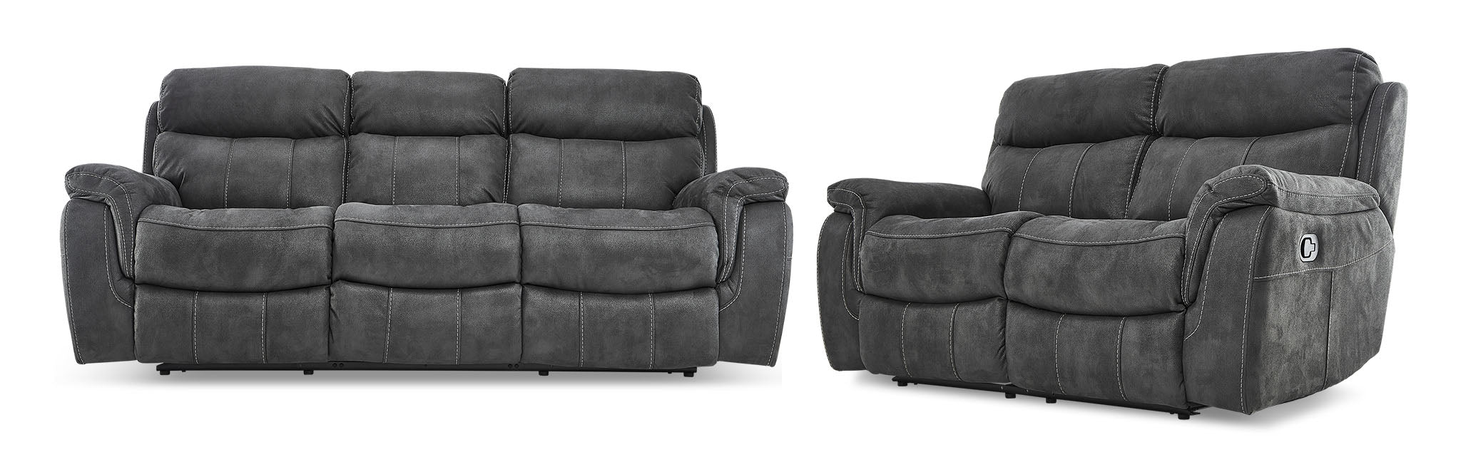 Braebeck Reclining Sofa and Loveseat Set Grey Furniture