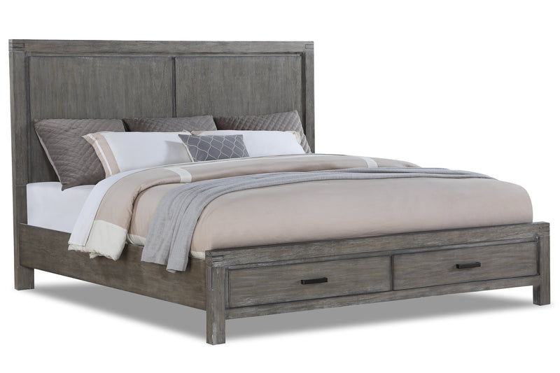 Conrad King Bed - Wire-Brushed Grey