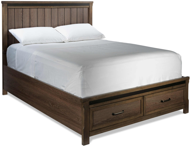 Verdandi Queen Bed - Rustic Oak