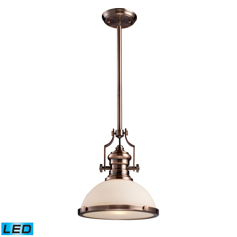 Herold III 1 Light Pendant - Antique Copper/Frosted Glass