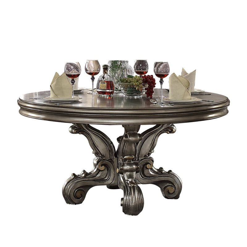 Escalera 60" Round Dining Table - Antique Platinum