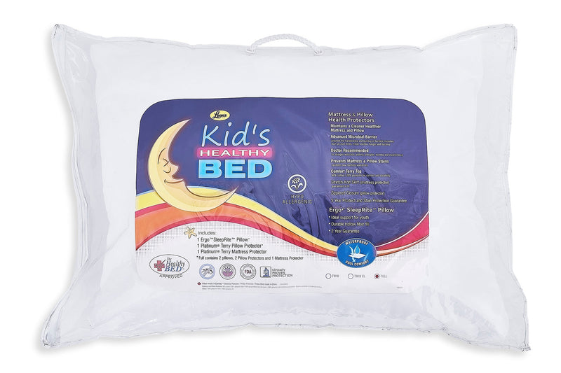 Kid's Healthy Bed 5-Piece Full Pillow, Mattress and Pillow Health Protector Set