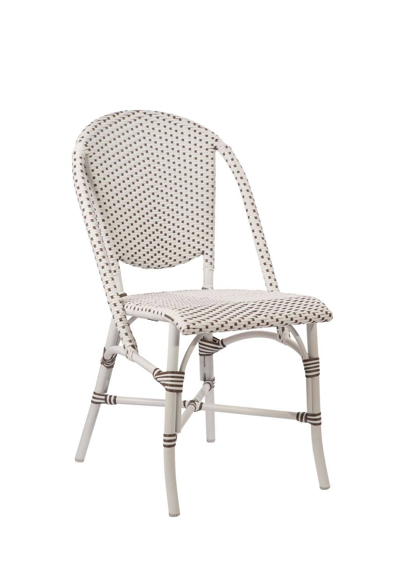 Okojima Outdoor Dining Chair - White/Dark Brown